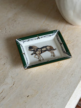 Daniel Hechter Double Horse Green Vide Poche Tray in Bone China | Collectors Gene