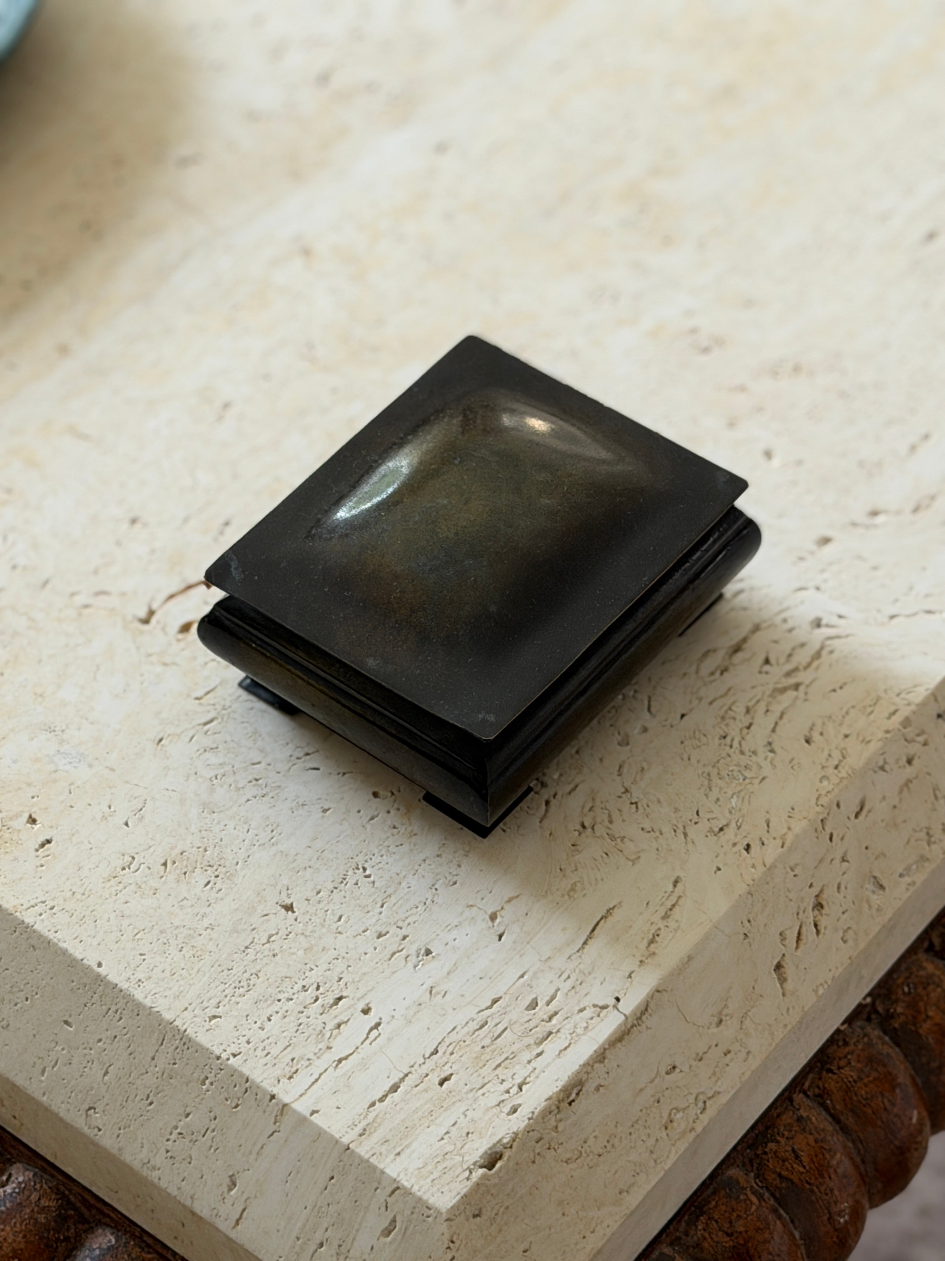 Danish Patinated Bronze Box with Wood Interior | Collectors Gene