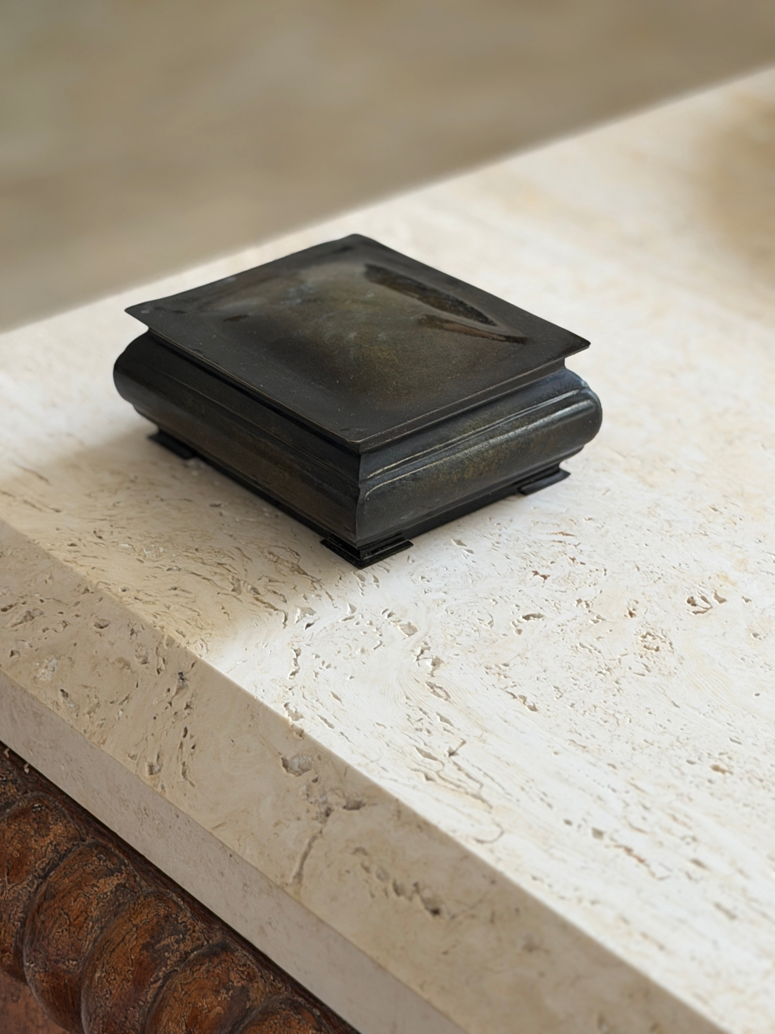 Danish Patinated Bronze Box with Wood Interior | Collectors Gene