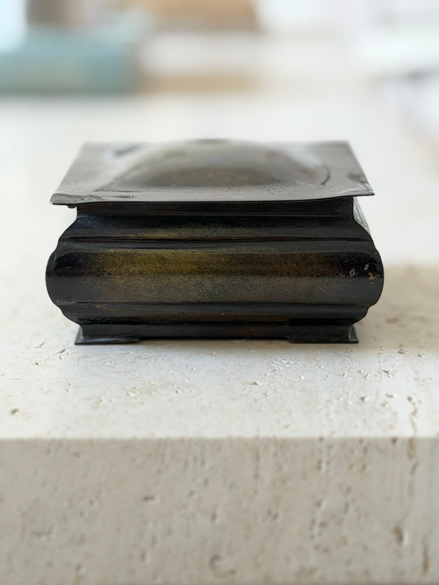 Danish Patinated Bronze Box with Wood Interior | Collectors Gene