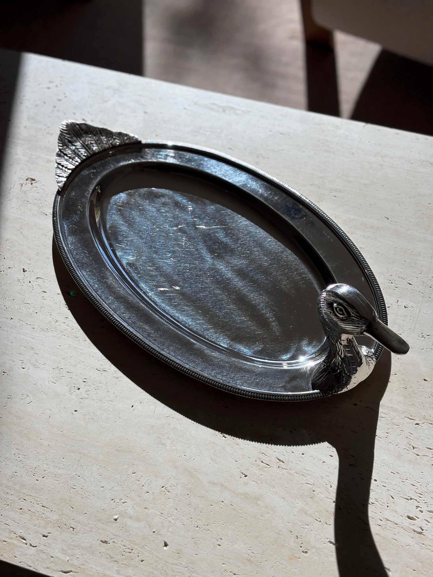 Duck Serving Tray in Silver Plate by Industria Argentina | Collectors Gene