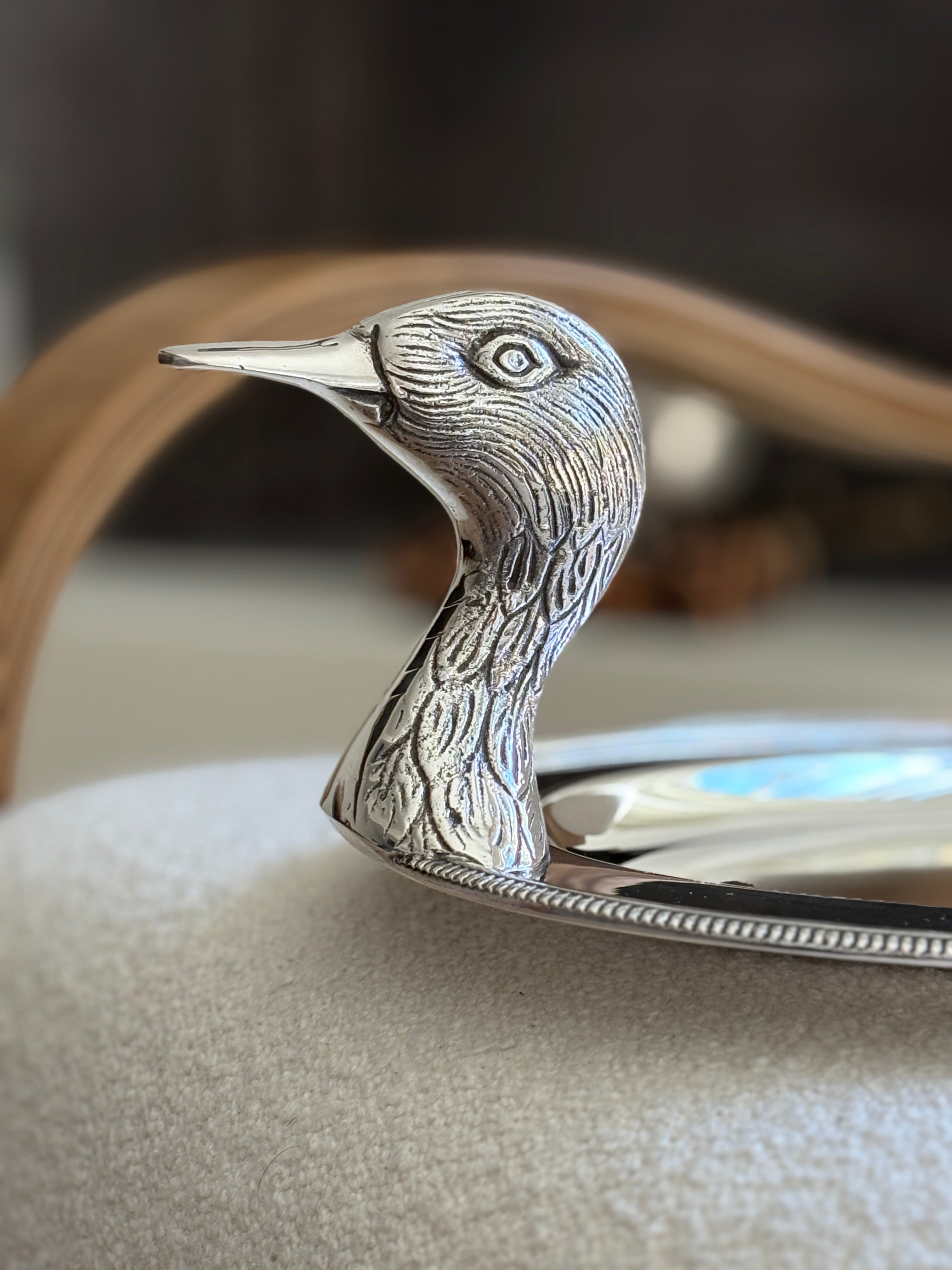 Duck Serving Tray in Silver Plate by Industria Argentina | Collectors Gene