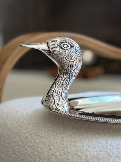 Duck Serving Tray in Silver Plate by Industria Argentina | Collectors Gene