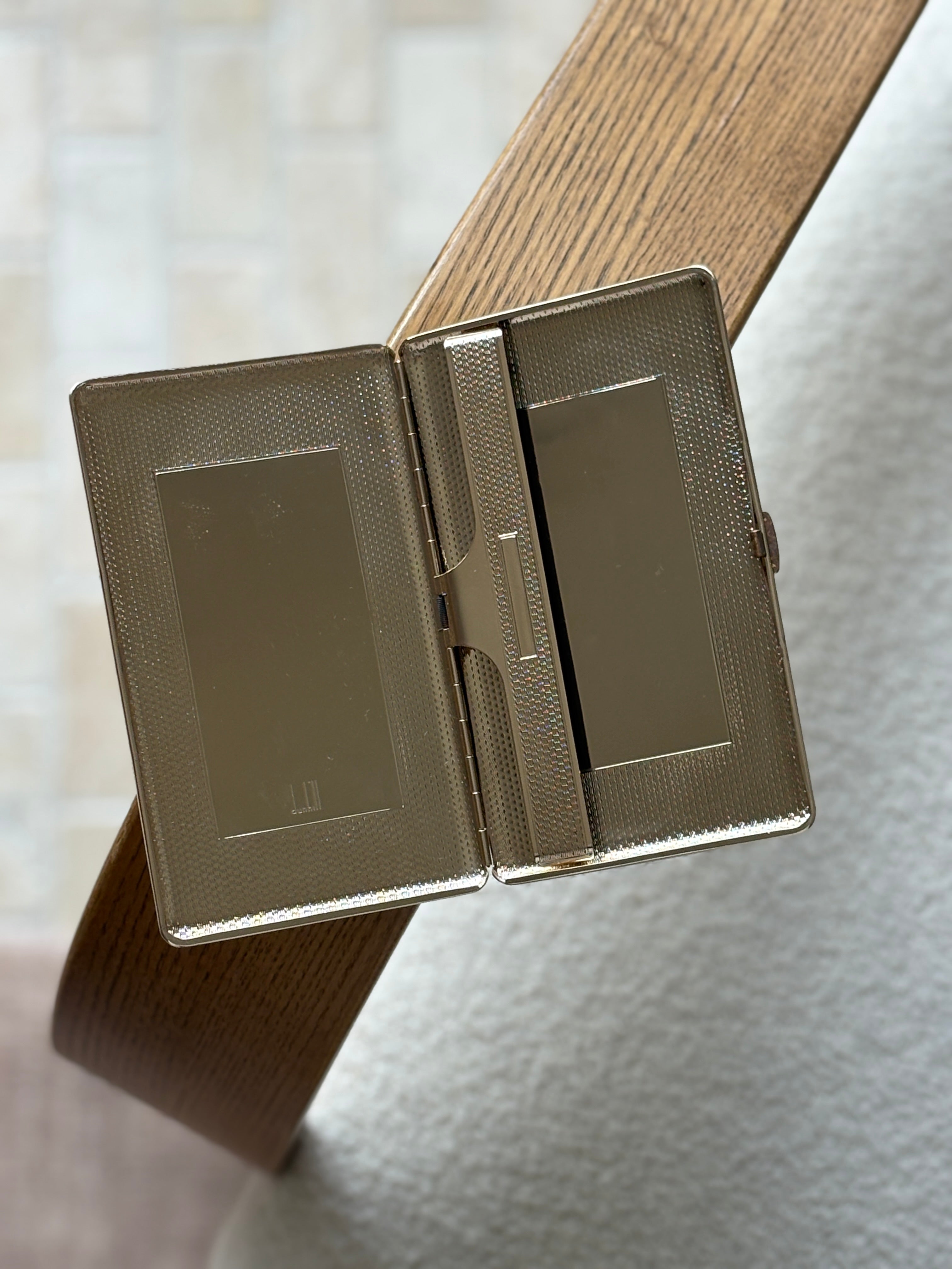 Dunhill Black Leather Cigarette Case with Gold-Tone Interior - 1960s | Collectors Gene