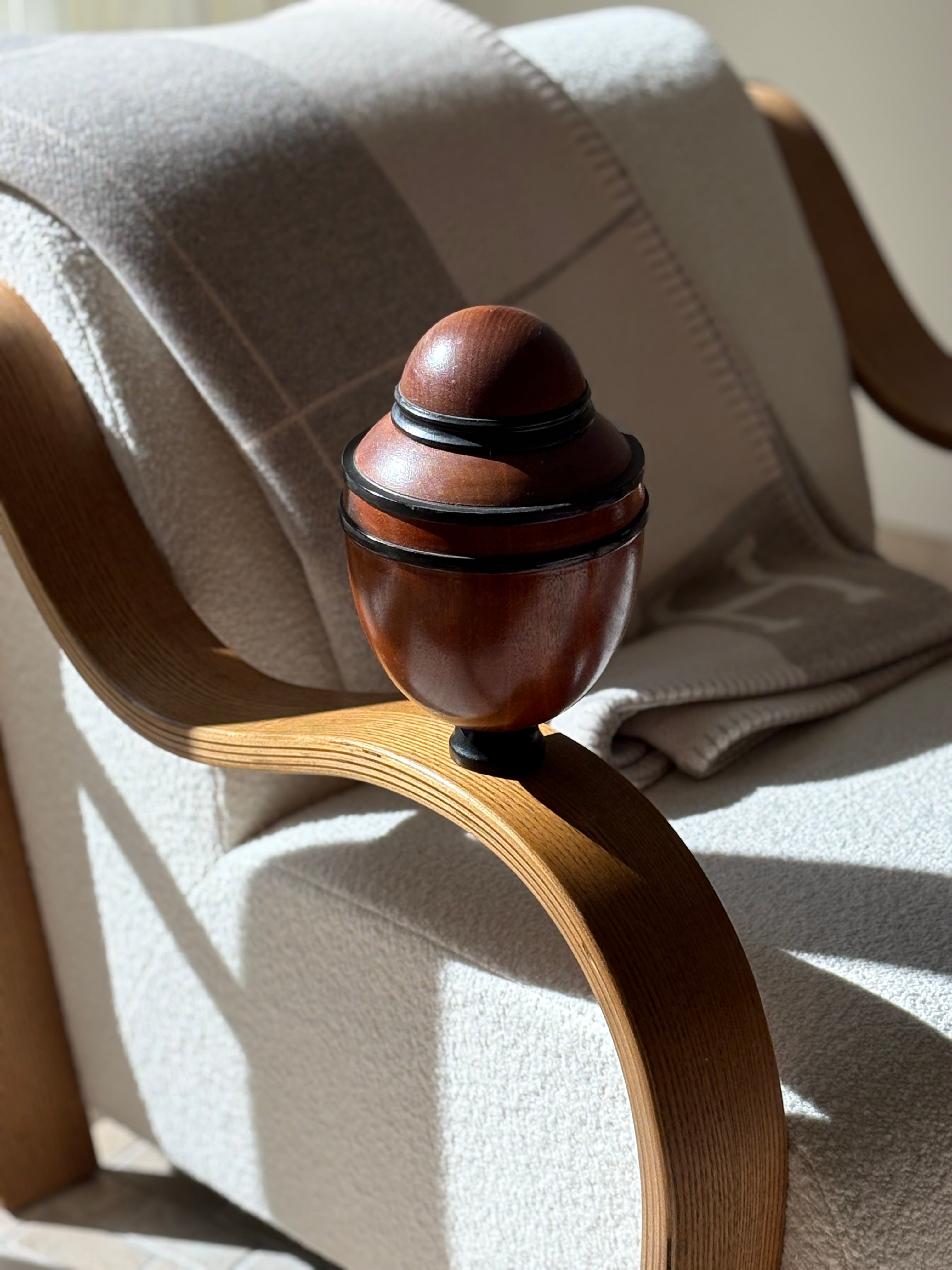 Edward Russell Turned Wooden Urn Vase with Lid – London | Collectors Gene