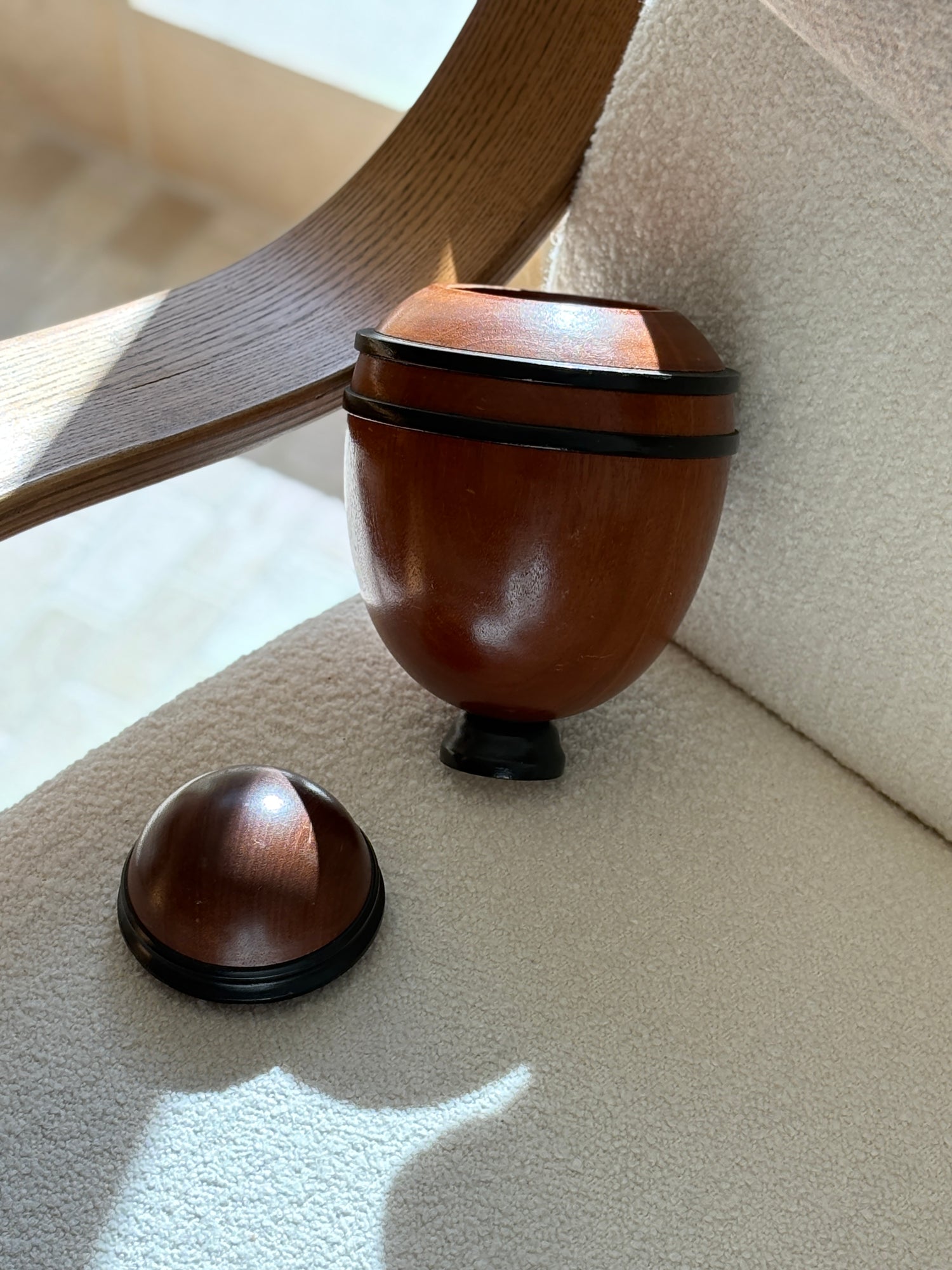 Edward Russell Turned Wooden Urn Vase with Lid – London | Collectors Gene