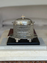 Edwardian Cut Glass & Silver Plated Biscuit Barrel Box on Stand – c. 1900 | Collectors Gene