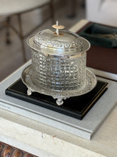 Edwardian Cut Glass & Silver Plated Biscuit Barrel Box on Stand – c. 1900 | Collectors Gene