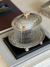 Edwardian Cut Glass & Silver Plated Biscuit Barrel Box on Stand – c. 1900 | Collectors Gene