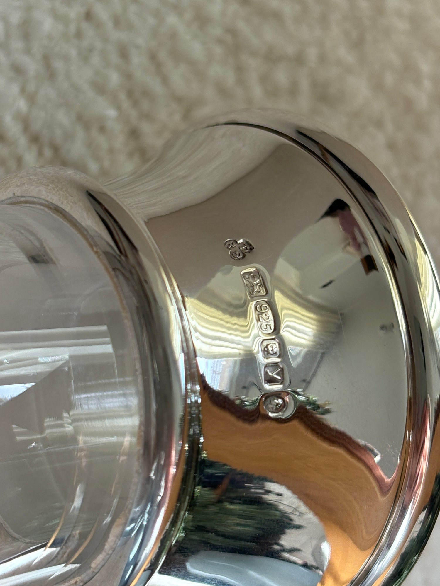 English Crystal Decanter with Sterling Silver Band - Made for the Kings Coronation | Collectors Gene