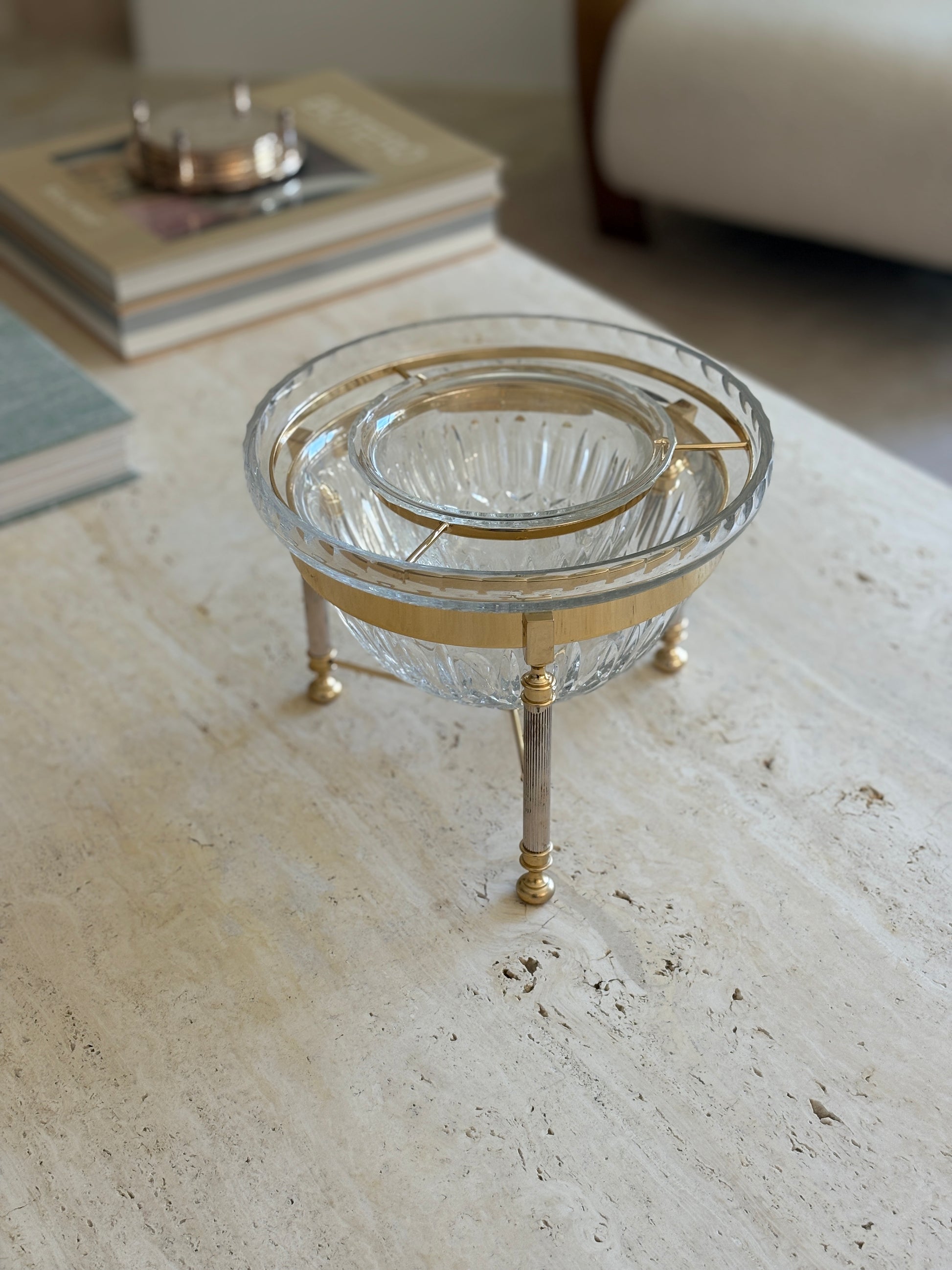 English Cut Crystal Caviar Server by Design Guild | Collectors Gene
