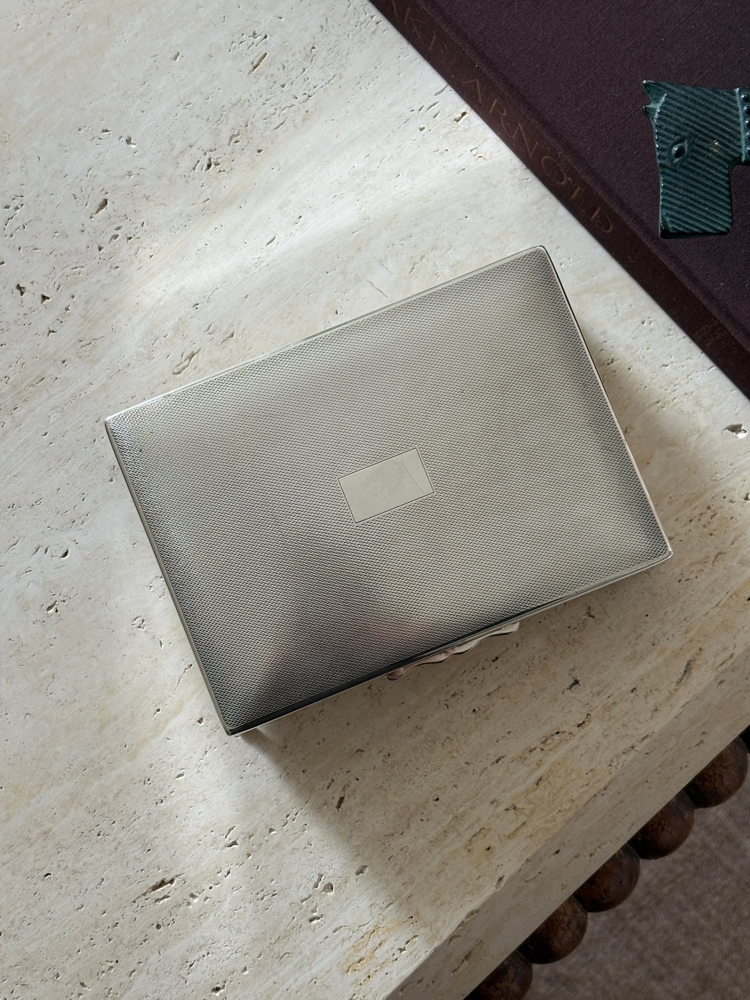 English Engine Turned Footed Humidor Box | Collectors Gene