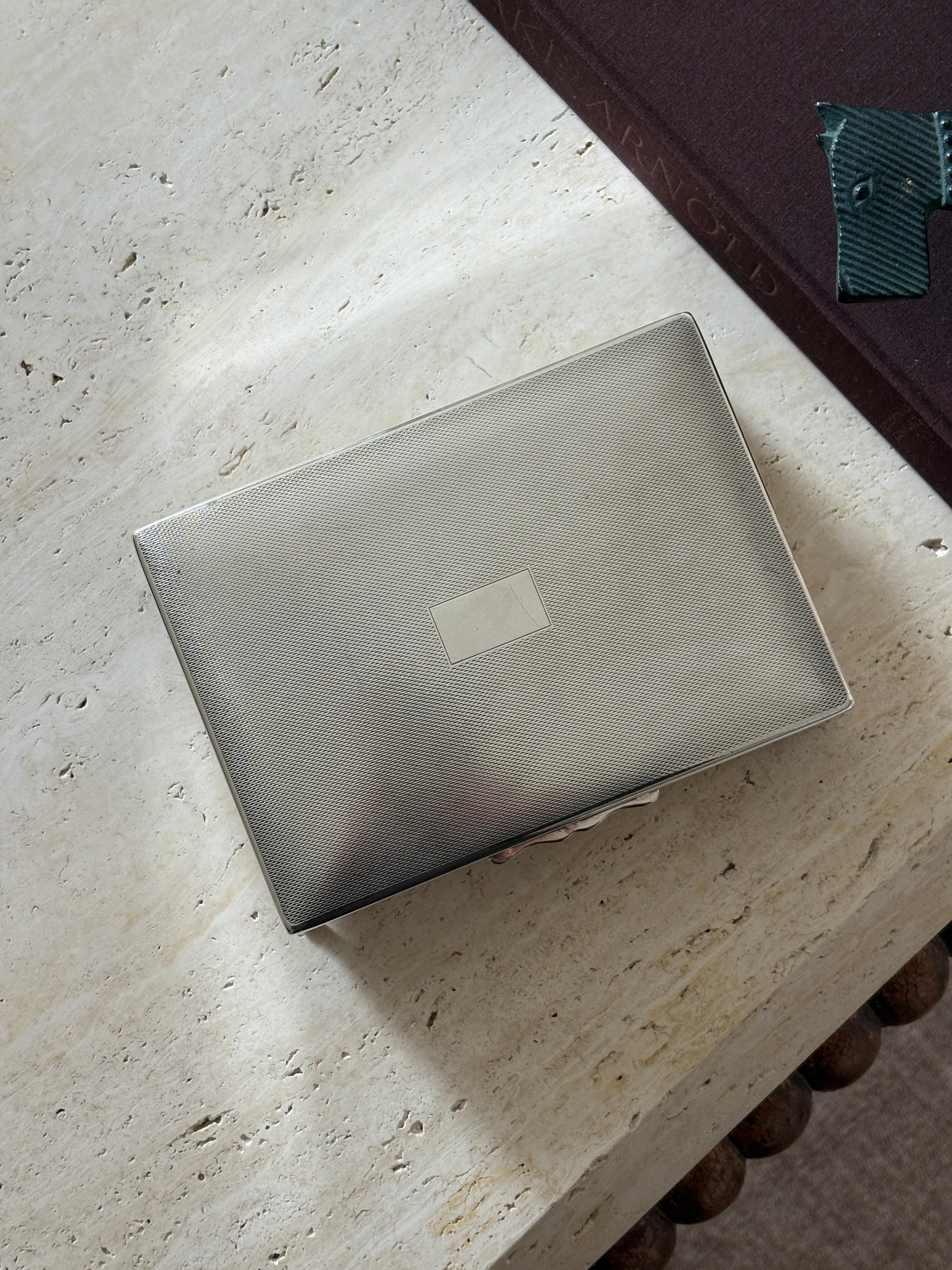 English Engine Turned Footed Humidor Box | Collectors Gene