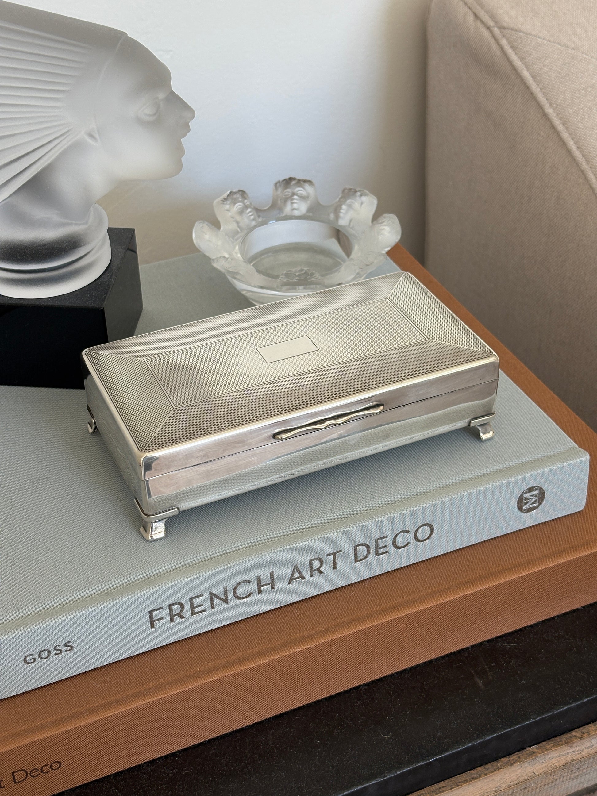 English Engine Turned Guilloché Humidor Box | Collectors Gene Vintage Finds