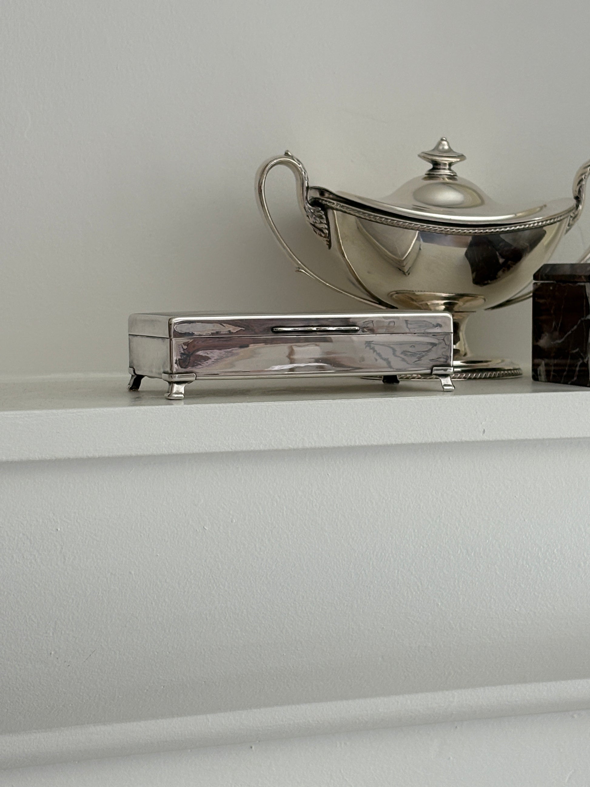 English Engine Turned Guilloché Humidor Box | Collectors Gene Vintage Finds
