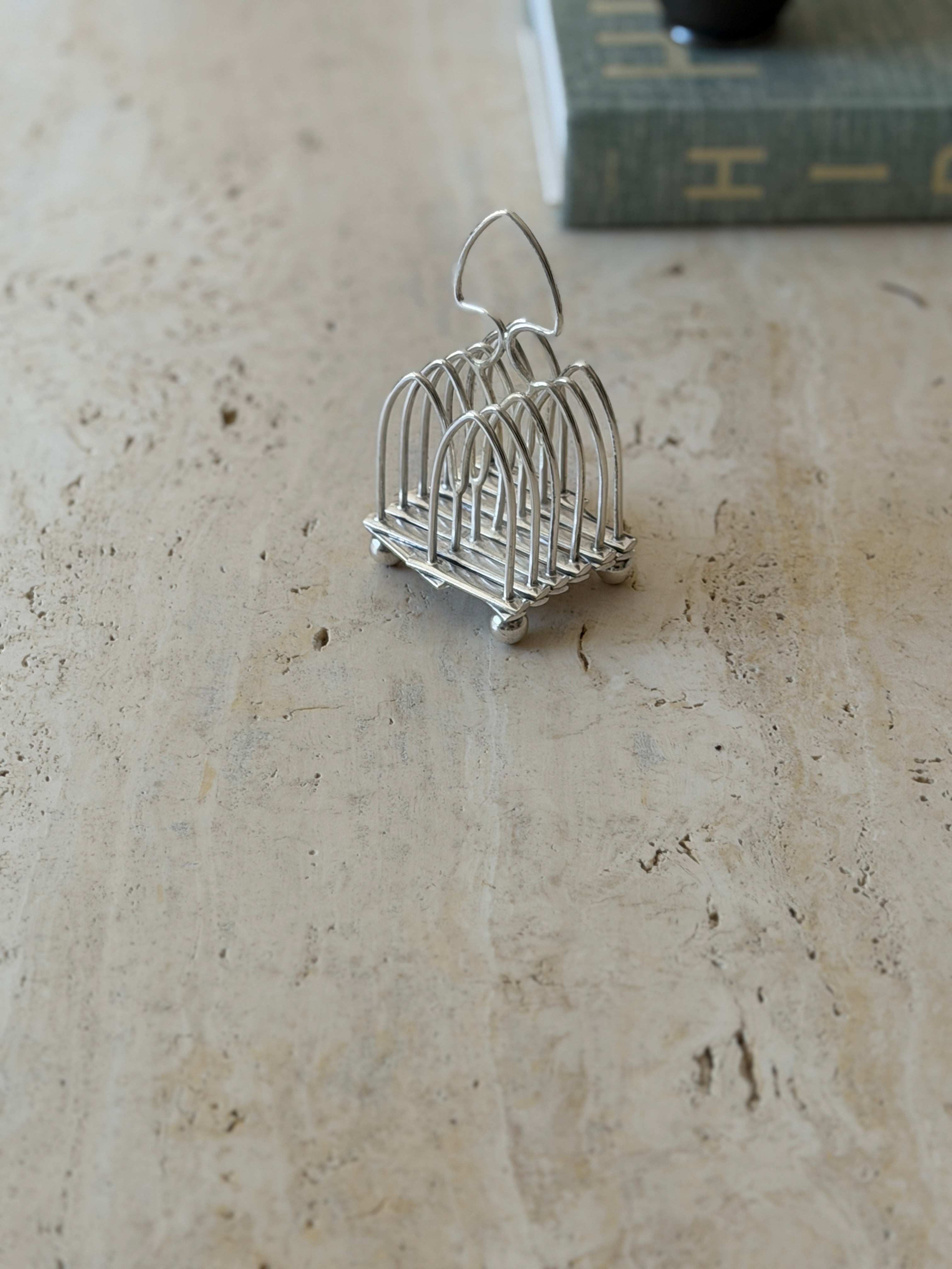 English Expandable Silver Plate Toast Letter Rack | Collectors Gene