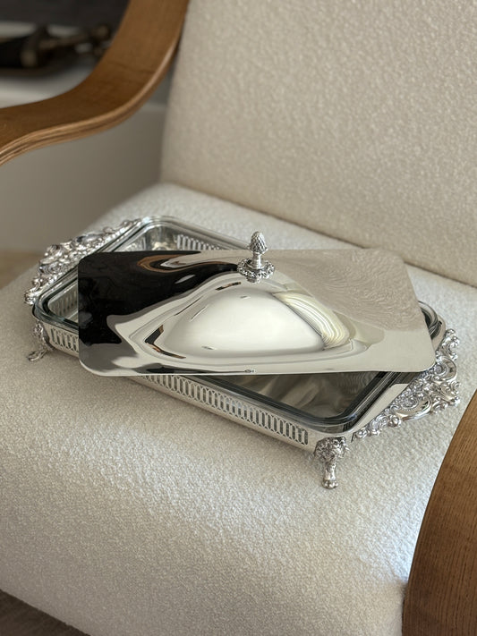English Silver Plated Lidded Casserole Serving Dish | Collectors Gene