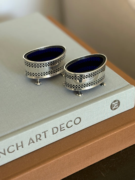 English Sterling Silver Pierced Salt Cellars | Collectors Gene
