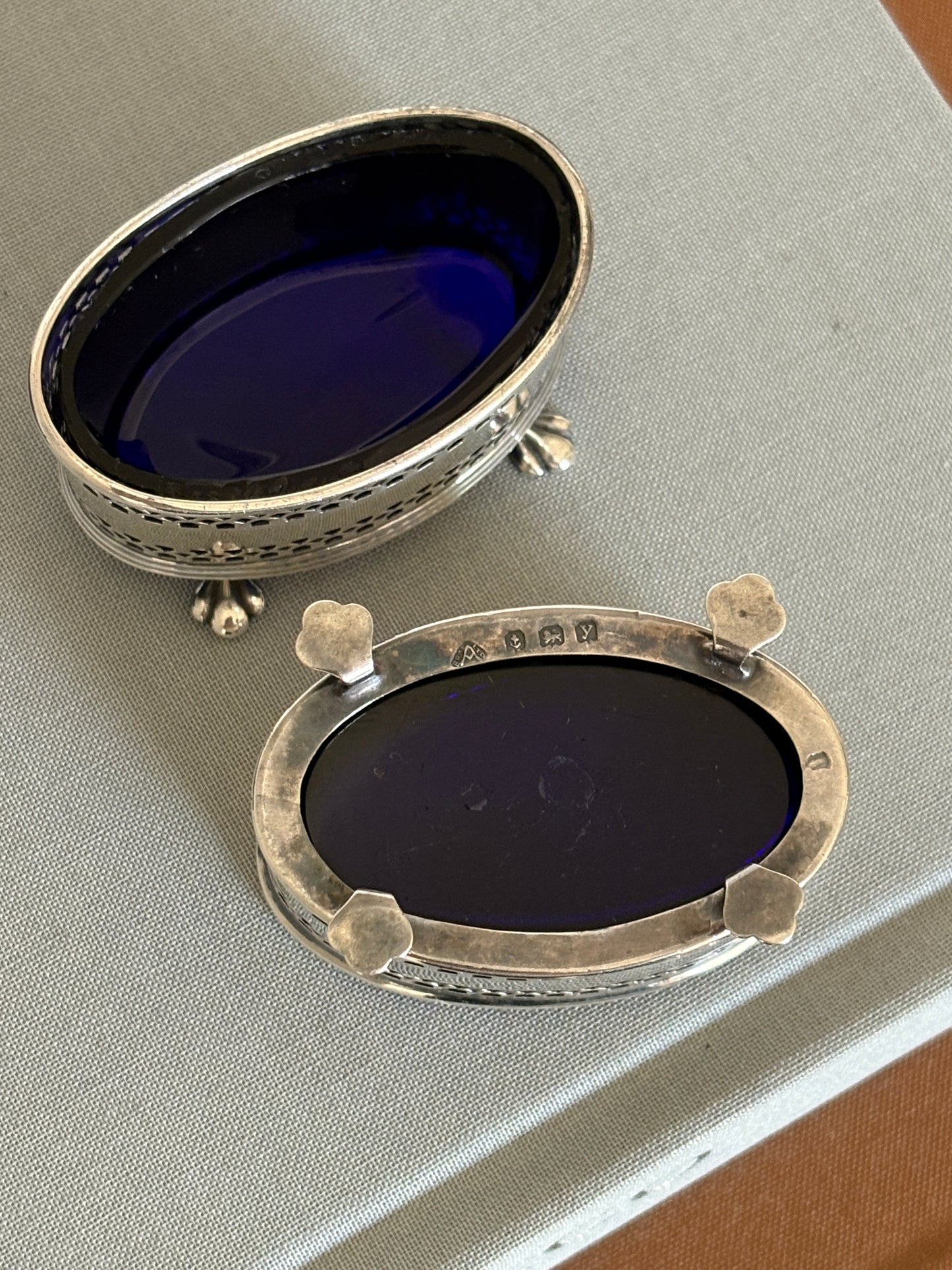 English Sterling Silver Pierced Salt Cellars | Collectors Gene