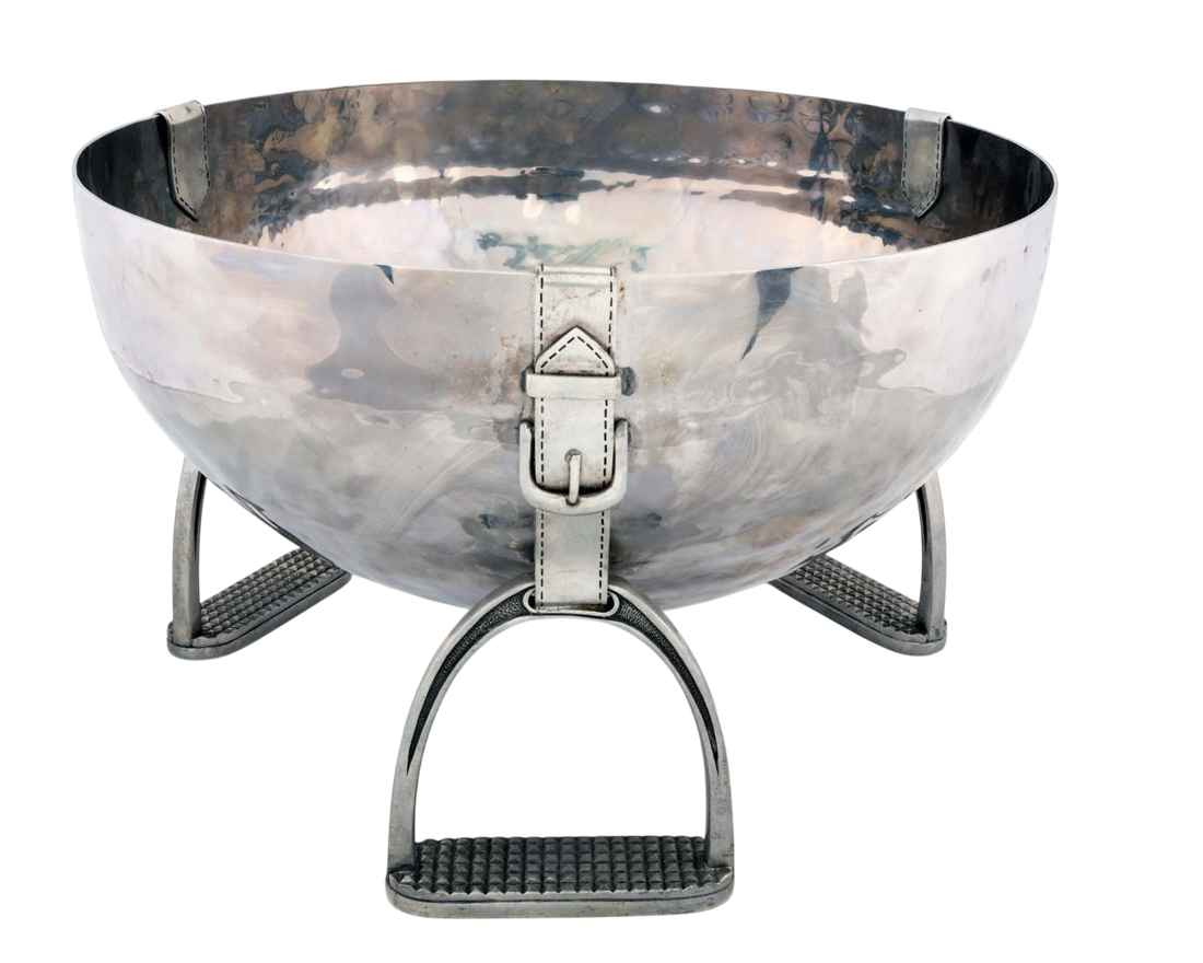 Equestrian Stirrup Champagne &amp; Ice Bucket in Stainless Steel &amp; Pewter | Collectors Gene