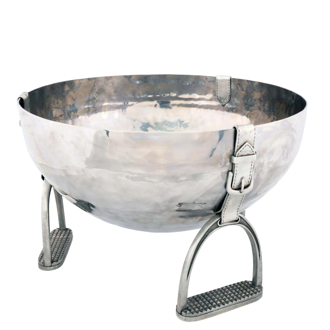 Equestrian Stirrup Champagne &amp; Ice Bucket in Stainless Steel &amp; Pewter | Collectors Gene