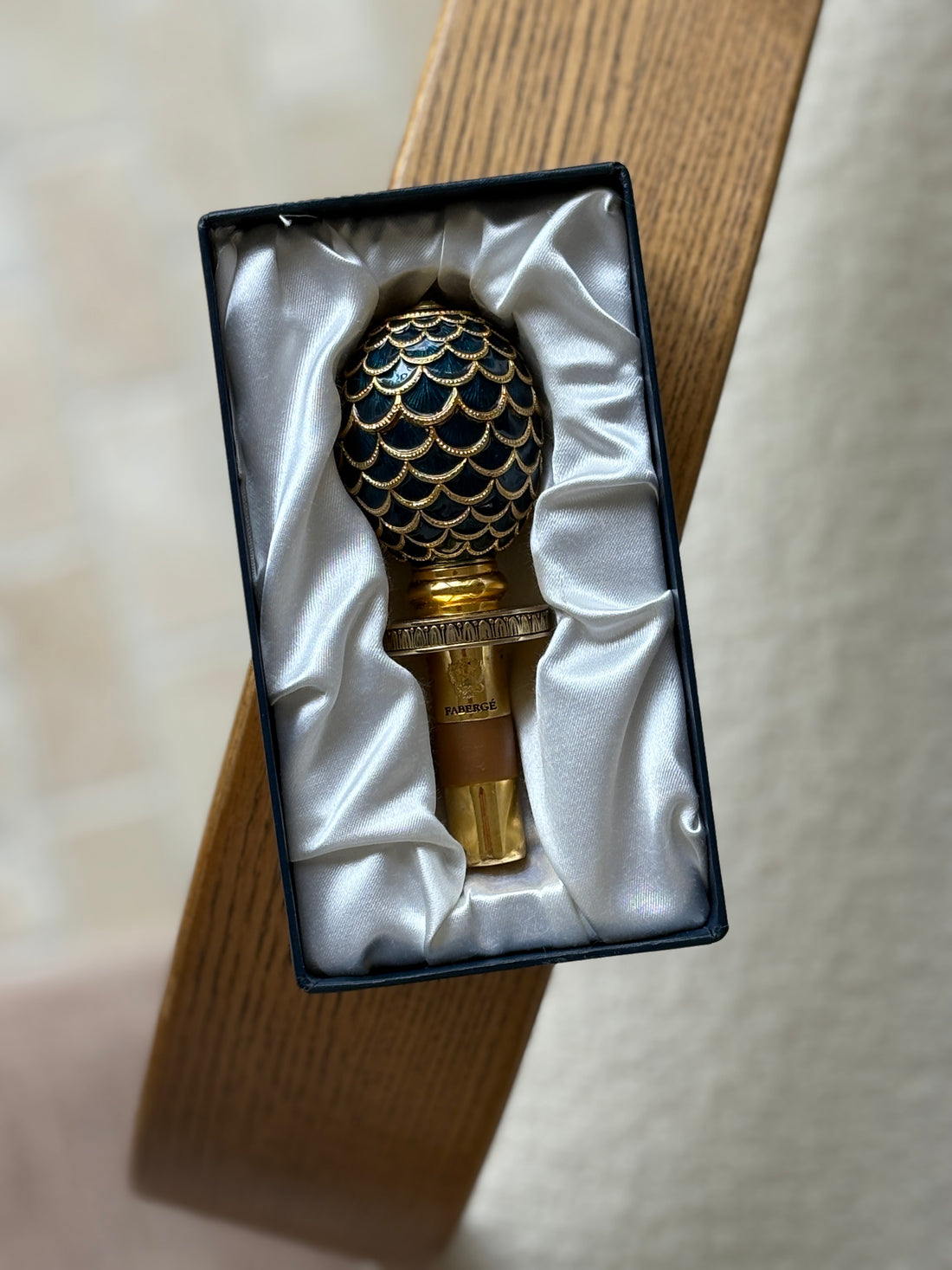 Fabergé Blue Enamel Egg Bottle Stopper | Collectors Gene
