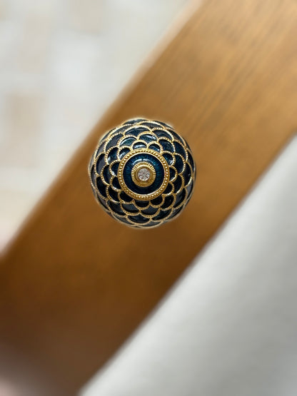 Fabergé Blue Enamel Egg Bottle Stopper | Collectors Gene