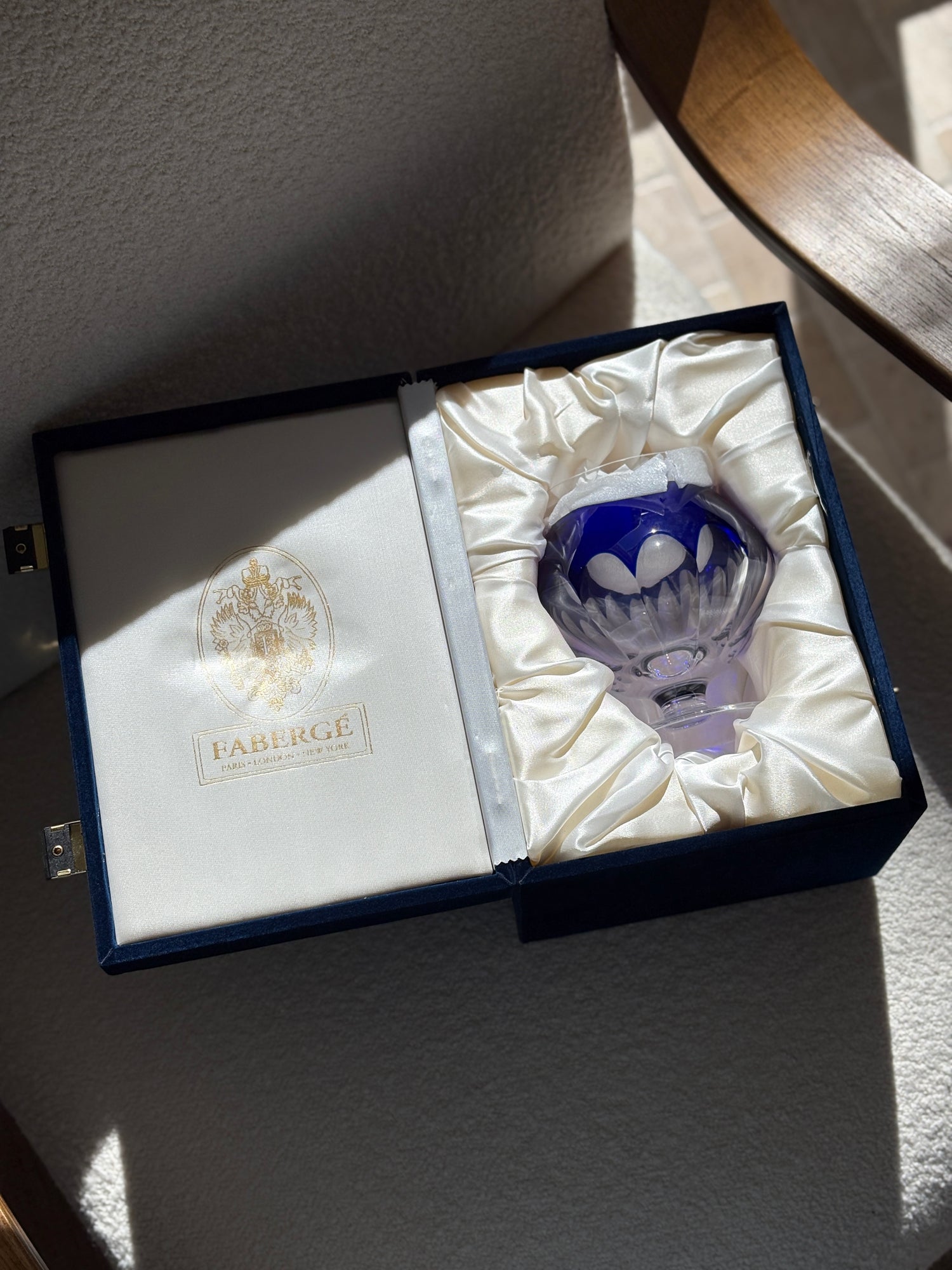 Fabergé Caviar Server with Mother of Pearl Spoon in Original Presentation Box | Collectors Gene