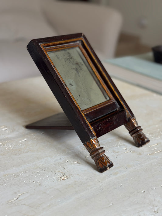 Folding Wood Vanity Mirror with Antiqued Glass | Collectors Gene