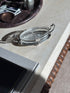 Footed Antique Silver Plated Serving Bowl with Handles by Henry Wilkinson Ltd, with Ribbed & Diamond Cut Glass Insert – Sheffield, England | Collectors Gene