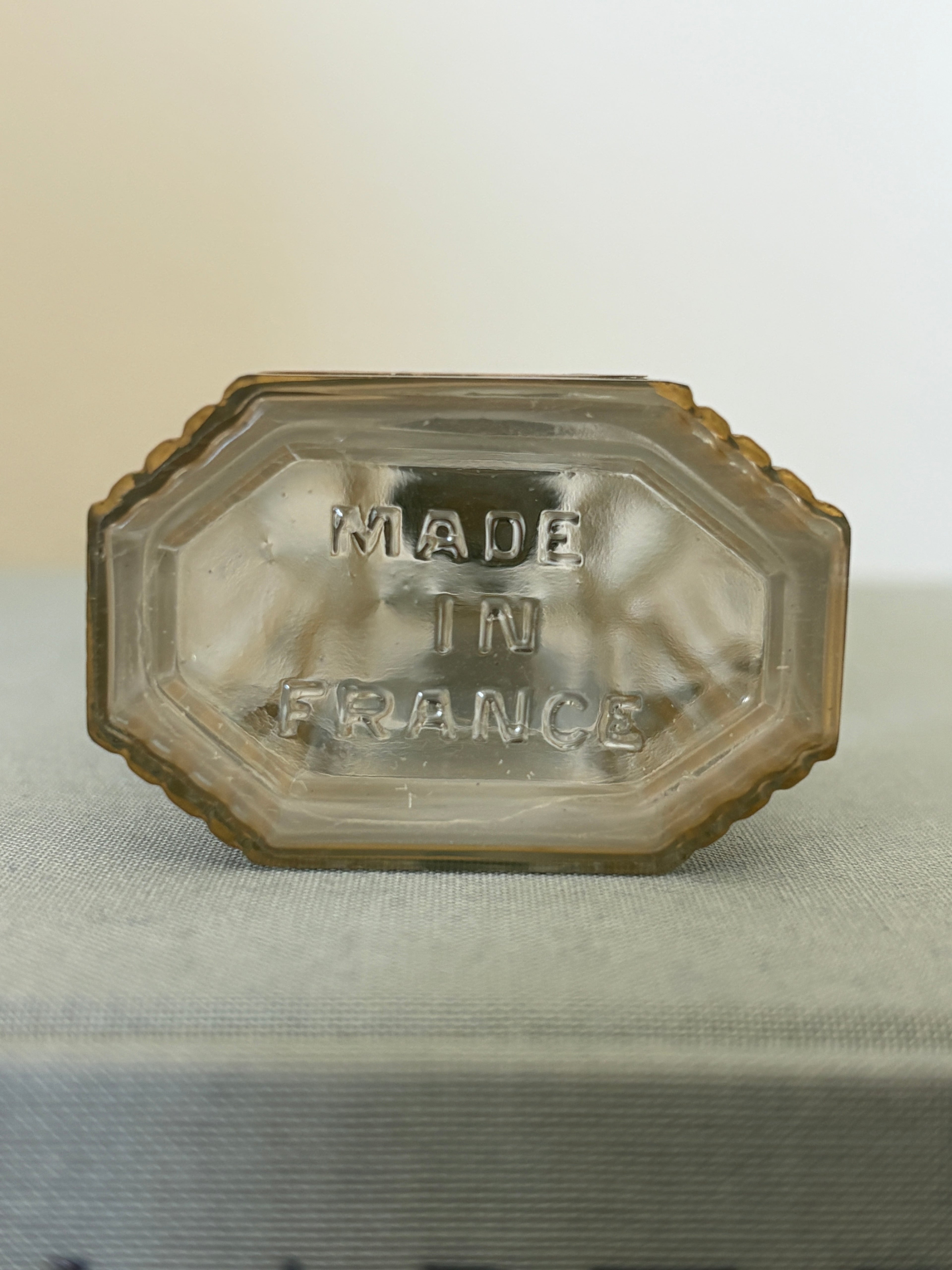 French Art Deco Enamel &amp; Silver Glass Vanity Bottle Set | Collectors Gene