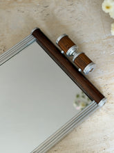 French Art Deco Mirrored Cocktail Serving Tray with Wood Handles c.1930 | Collectors Gene