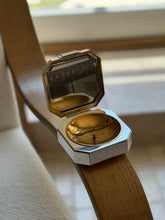 French Art Deco Silver-Plated Compact with Mirror Gilt Interior | Collectors Gene