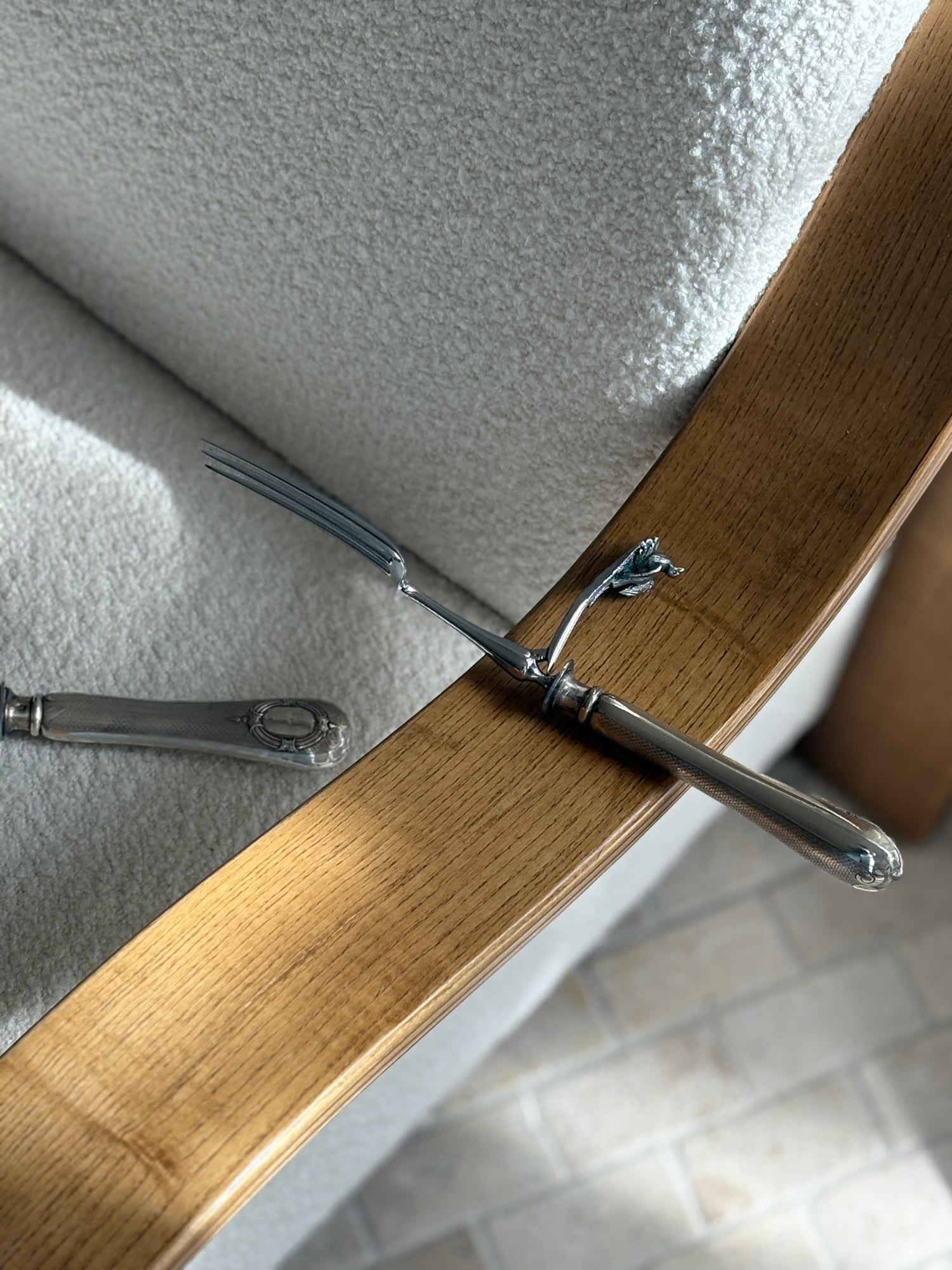 French Carving Set with Bird Hand Guard by Philippe Berthier | Collectors Gene