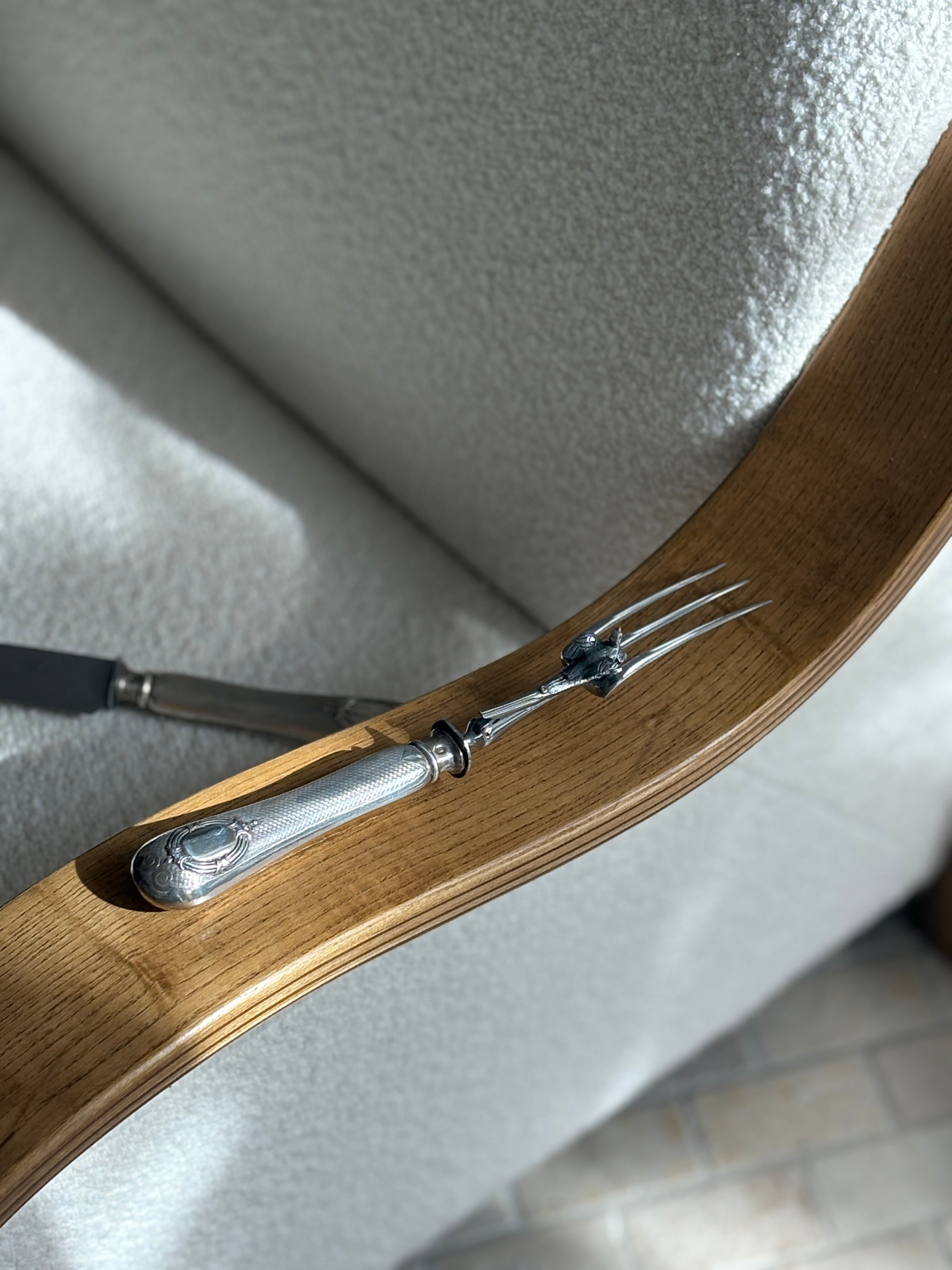 French Carving Set with Bird Hand Guard by Philippe Berthier | Collectors Gene