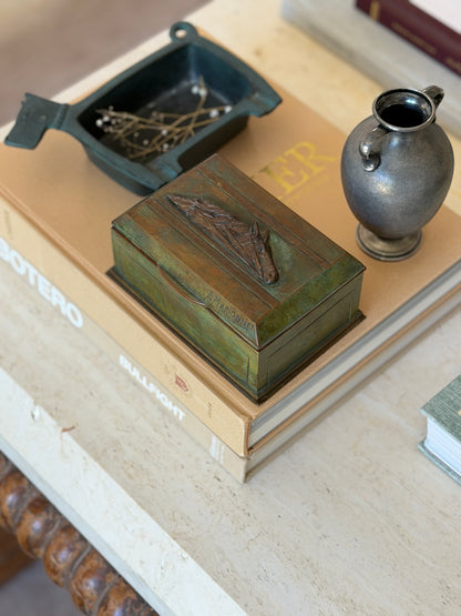 French Equestrian Horse Head Relief Bronze Box by Albert Marionnet | Collectors Gene