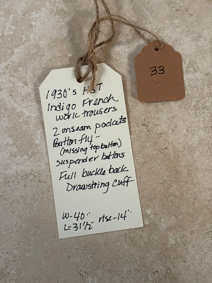 French Indigo Belt Back Pants | Doug Bihlmaier