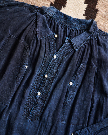 French Indigo Linen Smock Biaede | Doug Bihlmaier