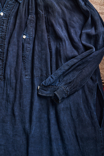 French Indigo Linen Smock Biaede | Doug Bihlmaier