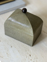 French Shagreen Box with Wood Finial – c. 1940s | Collectors Gene