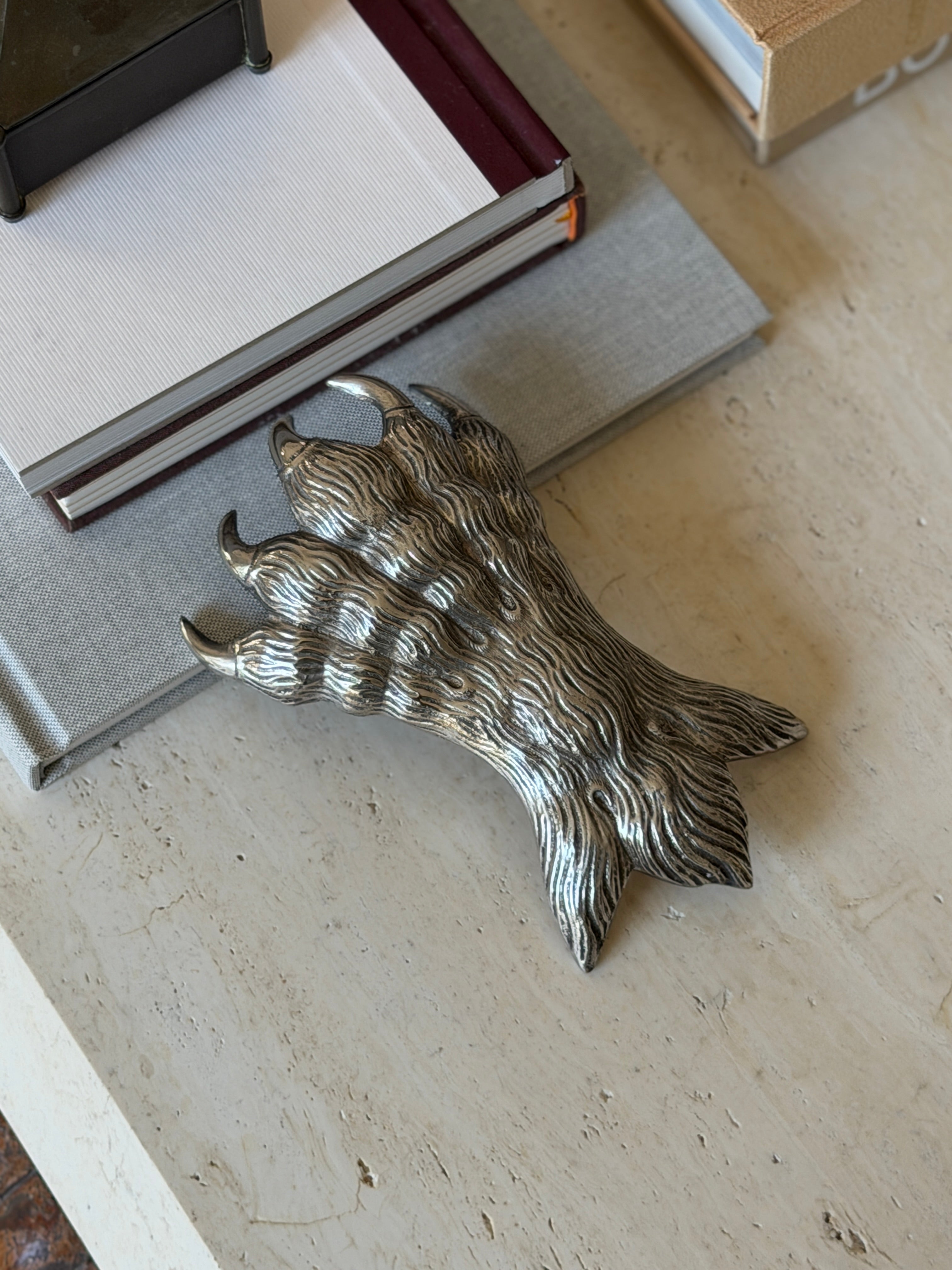 French Silver-Plated Bronze Sculptural Animal Claw Paperweight | Collectors Gene