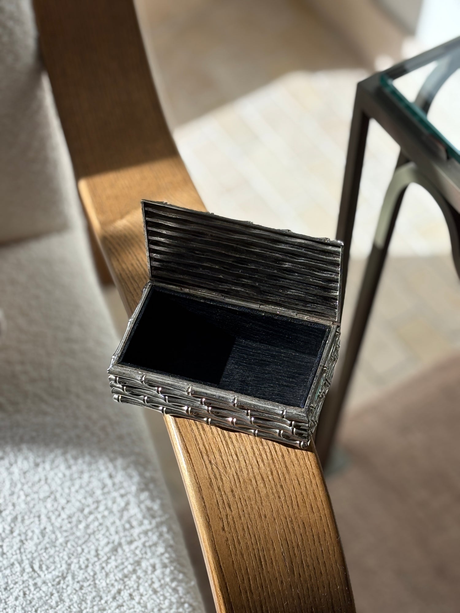 French Silver Plated Faux Bamboo Box | Collectors Gene
