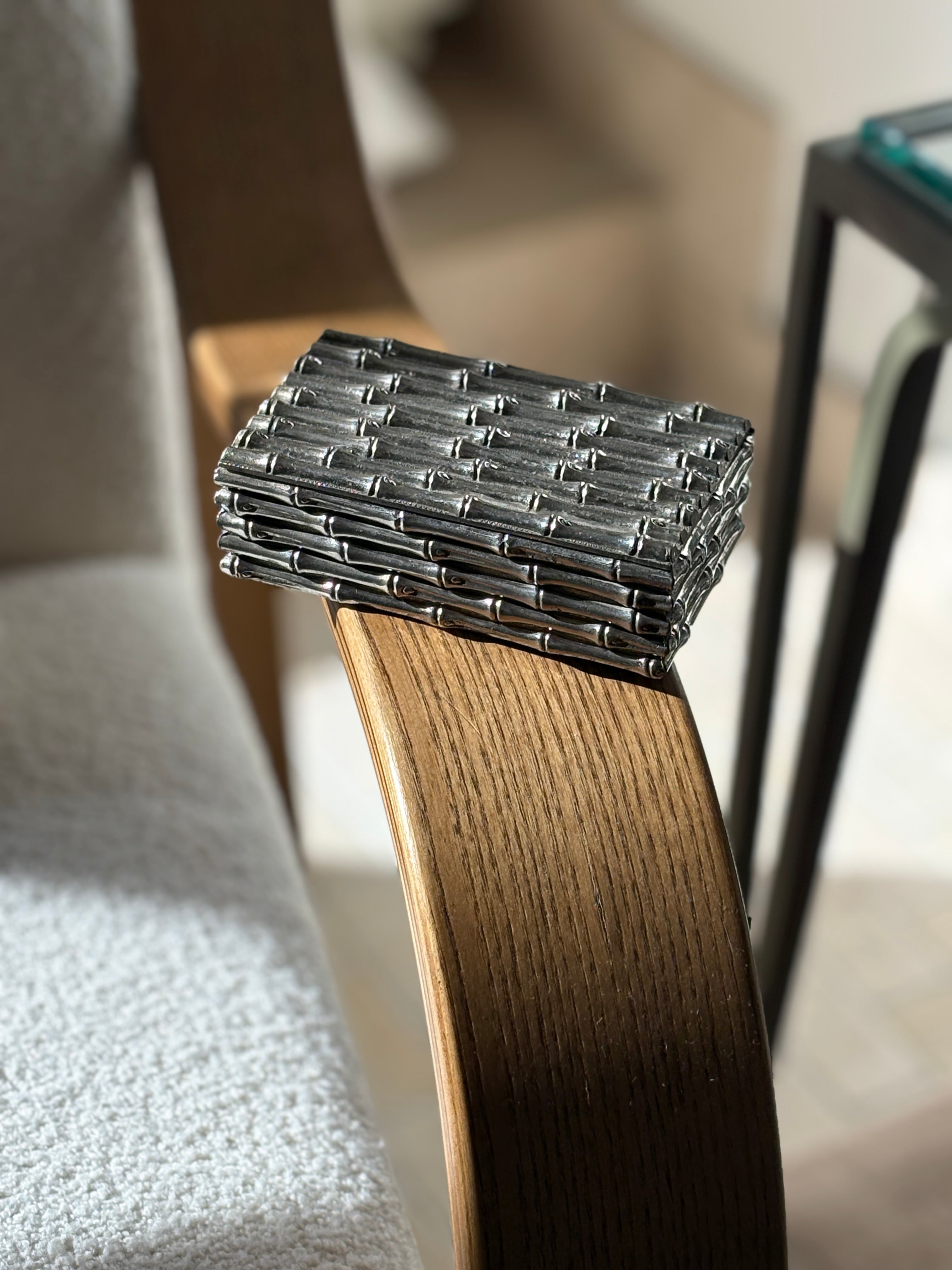 French Silver Plated Faux Bamboo Box | Collectors Gene