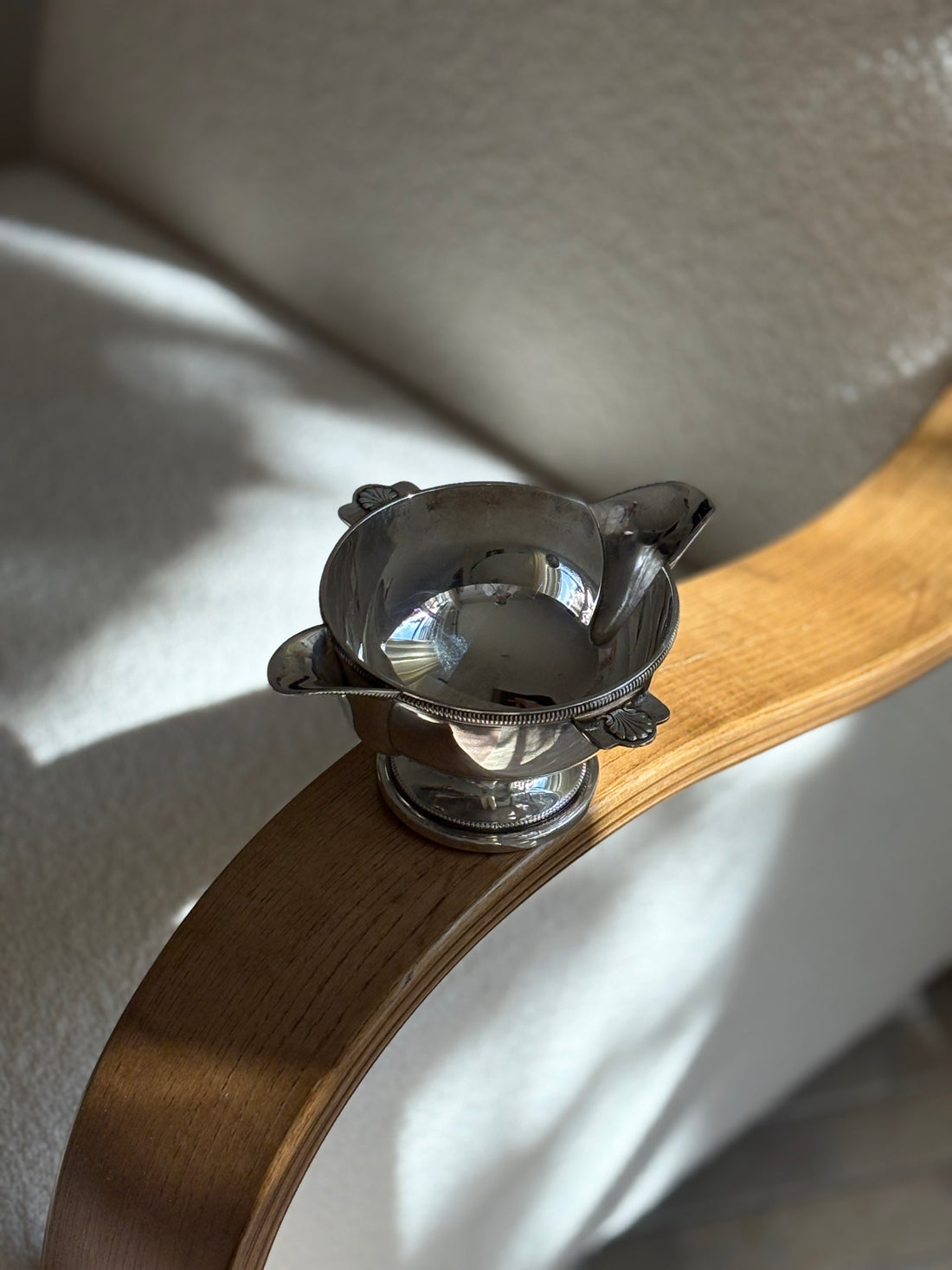 French Silverplated Sauce Bowl with Dual Spouts &amp; Shell Handles | Collectors Gene