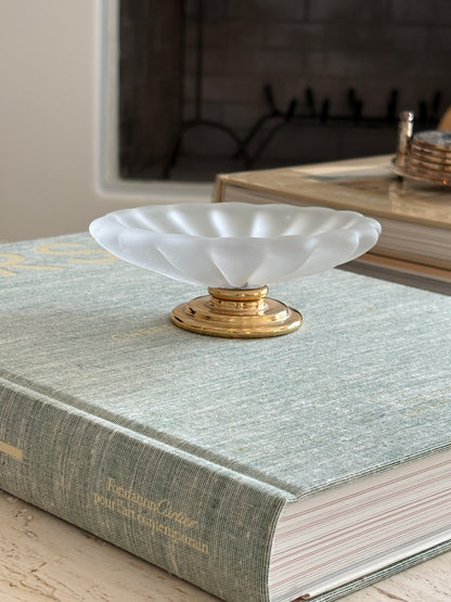 Frosted Glass Fluted Pedestal Dish | Collectors Gene