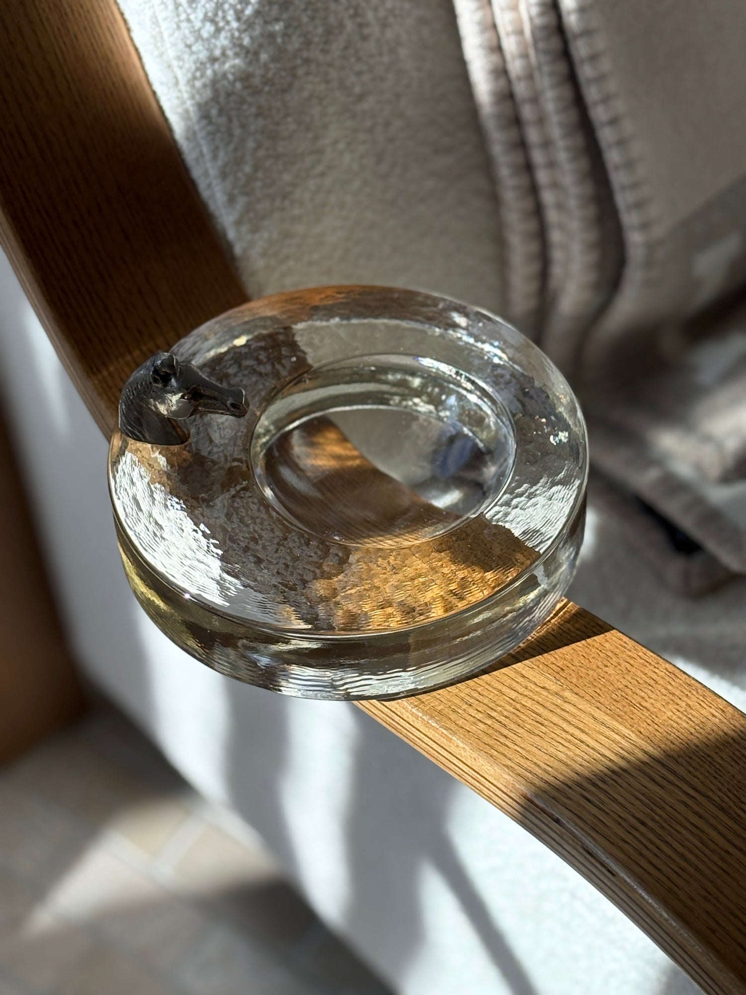 Glass Bowl Catchall with Metal Horse Head Detail  | Collectors Gene