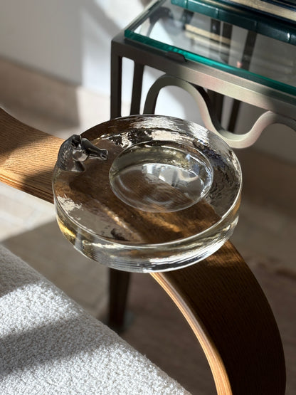Glass Bowl Catchall with Metal Horse Head Detail  | Collectors Gene