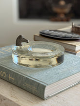 Glass Bowl Catchall with Metal Horse Head Detail  | Collectors Gene