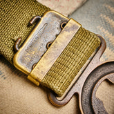 Green Canvas Headquarters Belt WWI | Doug Bihlmaier