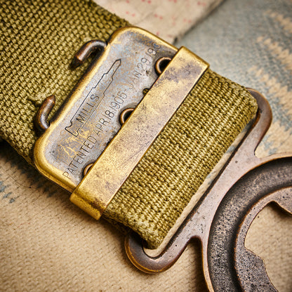 Green Canvas Headquarters Belt WWI | Doug Bihlmaier